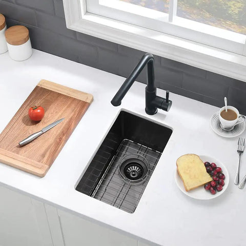 14 By 18 Inch Undermount Bar Sink Stainless Steel 16 Gauge T304 Pro Grade R10 Tight Radius Small RV Single Bowl Kitchen Prep Sink