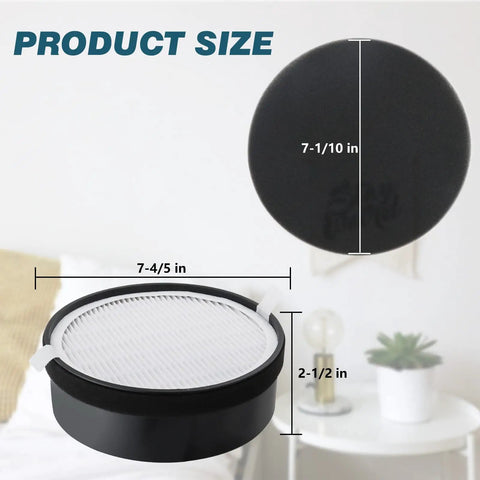 Dimensions of Three Pack Replacement Filter For LV H132 Air Purifier H13 Activated Carbon Filtration 3 In 1 Pre Filter System