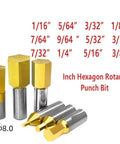 Beast Rotary Broaching Tool For Steel With Tin Coating One Sixteenth To Three Eighths Inch Range CT08 HSS Tin Punching Cutter