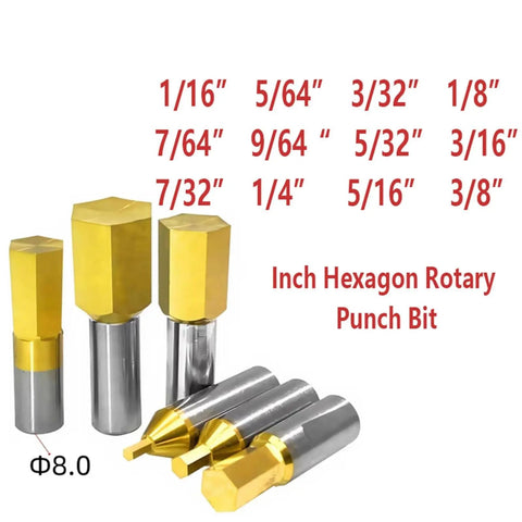 Beast Rotary Broaching Tool For Steel With Tin Coating One Sixteenth To Three Eighths Inch Range CT08 HSS Tin Punching Cutter