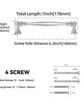 Diagram of 10 Pack Six And A Quarter Inch Brushed Satin Nickel Sleek Cabinet Handles Zinc Alloy Drawer Pulls dimensions and screws