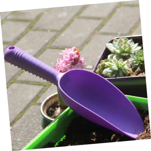 Lightweight Plastic Garden Shovels Set With Ergonomic Handles, Mini Spatulas For Planting And Transferring Soil, Indoor Gardening Tools, Easy Plant Care And Maintenance, purple shovel by succulents