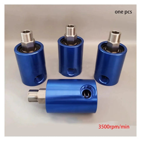 Beefed Up High Speed Rotary Joint For Coolant 360 Degree Rotary Union 1.6 MPa Max Pressure 3500 RPM Left Hand Thread Size One Quarter Inch Durable Precision Bearings Leak Resistant Connectors For Machinery, blue aluminum rotary union