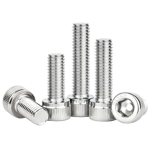 Top Shelf 304 Stainless Steel M6x22mm Socket Head Cap Screws Dead Nuts Tight Heavy Duty Hex Machine Bolts visible in a close-up arrangement.