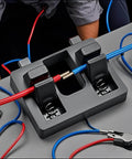 Adjustable Suction Bracket Welding Wire Fixture With Table Clamp For Motherboard Soldering in use on workbench with wires