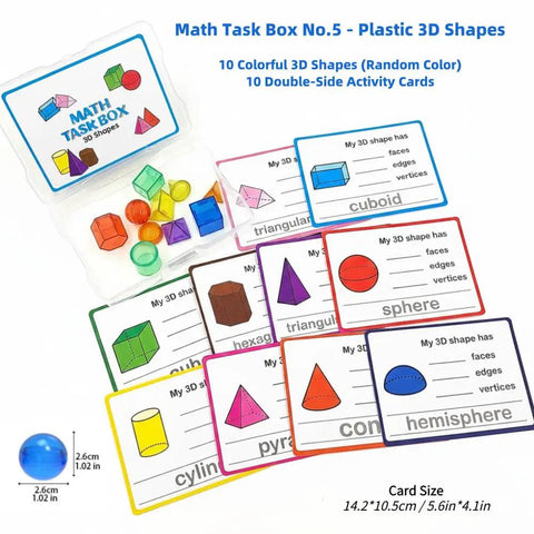 Set Of Five Math Manipulatives Kit With Base Ten Blocks Number Rods Numbers 0 To 9 Ten Frame Counters Place Value Blocks 3D Shapes