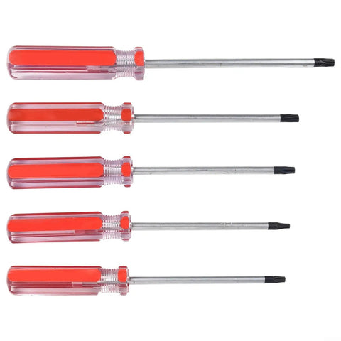 Top Tier 5 Pc Torx Screwdriver Set T15 To T30 Star Bit Kit With Deep Reach Handle Perfect For Impact Driver Usage Electronics Repair and Furniture Build Jobs Made From Tough Chrome Vanadium Steel, five screwdrivers
