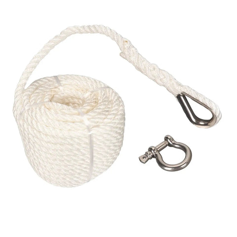75ft Double Braid Nylon Boat Dock Line With Stainless Steel Thimble For Mooring And Towing Beefy 1565 Lbs Breaking Strength