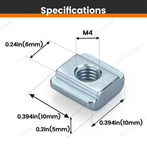 Must Have 50 Pack M4 Sliding T Nuts For 2020 2040 2060 Aluminum Extrusion Zinc Plated Blue White Finish V Slot And T Slot Compatible Fasteners