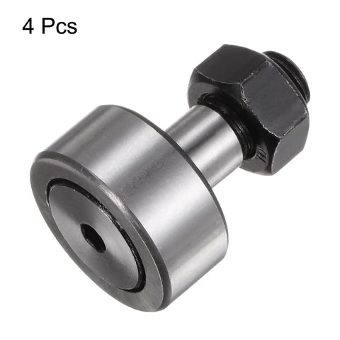 4 Pcs Cf261 Kr26 Needle Roller Bearing Cam Follower Stud, steel, M10x1.25, 26 mm roller, ideal for linear motion control.