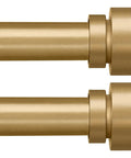 Modern Gold Curtain Rod Set Of 2 With 1 Inch Diameter Heavy Duty Curtain Rods Adjustable From 66 To 120 Inches Farmhouse End Cap Finials