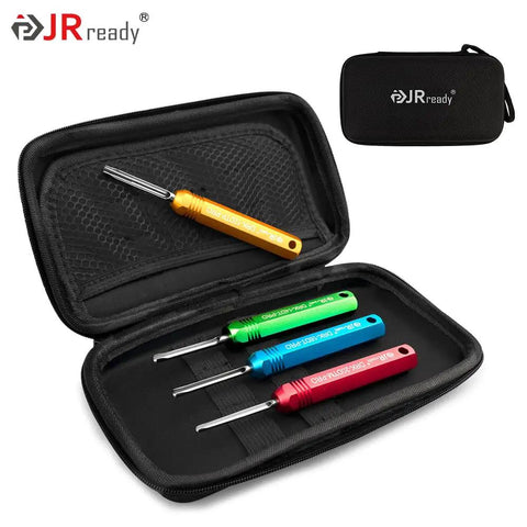 Deutsch Pin Removal Tool For DT DTM DTP DTHD And HD Series Connectors with colorful handles in a case