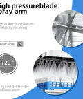 High pressure blade spray arm inside the Pro No Frills Heavy Duty Commercial Dishwasher Freestanding Electric Hood Type.