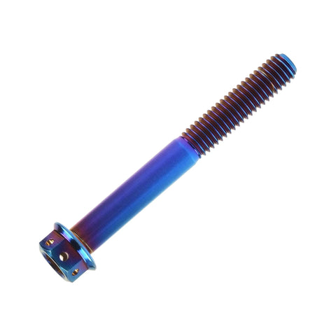 Burnt Blue Titanium M6x60 Flange Hex Head Bolts For Motorcycle Brake Calipers And Bicycle Frames 6AL4V Grade 5 Titanium