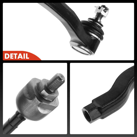 Front Inner And Outer Tie Rod End Kit For Honda CRV 1997 1998 1999 2000 2001, close-up of tie rod ends and boot