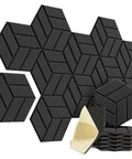 Top Shelf Self Adhesive Soundproofing Panels 12 Pack Heavy Duty Acoustic Foam Tiles in hexagon shape, black color, suitable for home studio.