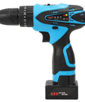 Rock Solid 25V Cordless Drill Driver featuring a blue and black design, ideal for home repairs and workshop jobs.