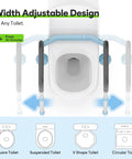 Rock Solid Adjustable Toilet Safety Rails For Seniors 300 Lbs Capacity Bathroom Assist Grab Bars width adjustable design for any toilet.