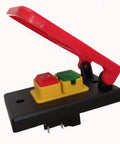 Heavy Hitter Industrial Electromagnetic Push Button Switch With Safety Emergency Cover For Table Saws And Planers Pro Shop Grade 120V 16A paddle control with red safety guard.