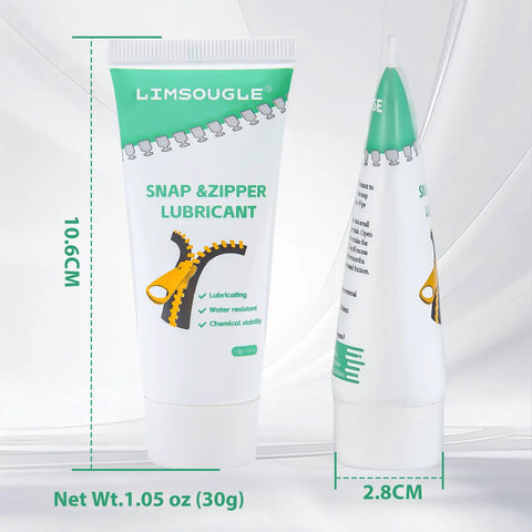 Zipper Lubricant For Plastic And Metal With Silicone Grease And Applicator Brush Easy Glide Non Staining For Zippers 1.05 oz