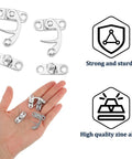 Dope Antique Style Hasp Latch 2 Piece Set With All Needed Screws For Jewelry Boxes And Toolboxes Rock Solid Zinc Alloy Lock Fresh Silver Clasp in hand
