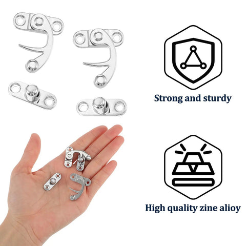 Dope Antique Style Hasp Latch 2 Piece Set With All Needed Screws For Jewelry Boxes And Toolboxes Rock Solid Zinc Alloy Lock Fresh Silver Clasp in hand