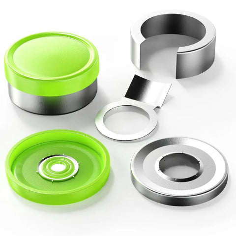 Sterile empty 5ml vial sealing kit with 20mm injection port and aluminum cap; green components, 10 pcs
