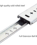 36 Inch Beefy Heavy Duty Drawer Slides 260 Lb Full Extension Stainless Steel Ball Bearing Side Mount Rails For Kitchen Cabinets Undermount Storage Furniture And Commercial Industrial Use cold rolled steel full extension ball bearing