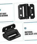 Heavy-duty cabinet hinge with dampers made of zinc alloy and steel, shown in close-up for durability and smooth closing features.