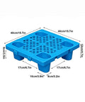 Durable Lightweight Plastic Pallet For Indoor And Outdoor Storage, Breathable Platform at 15.7 by 15.7 by 4.7 inches, blue color