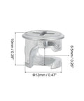 Real Deal Cam Lock Nuts For Furniture Joinery 8 Piece 12X10MM Joint Connectors showing 12mm carbon steel connector with dimensions.