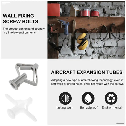 Heavy Duty Drywall Anchor Kit 400Pcs With Butterfly Wall Anchors And Screws For Metal And Gypsum Board Construction Easy To Install Nylon
