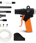 Dual Function Air Vacuum And Blow Gun For Dust Cleanup, 2 In 1 Pneumatic Cleaning Tool with Pro Grade Nozzle Attachments