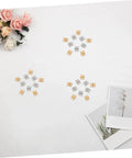 Copper Mini Hinges For Craft Projects And Jewelry Boxes, 100 Pack arranged in a star pattern on a white background