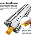 Beefy 76mm Wide Heavy Duty Locking Drawer Slides Set One Pair Full Extension Ball Bearing Rails With 500 Lb Load Capacity
