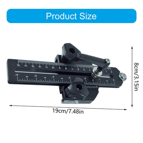Pro Grade Aluminum T Track Positioning Jig For Woodworking, size 19cm x 8cm, with bolt, for precise cuts and reduced vibration