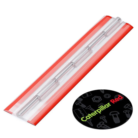 Premium Clear Acrylic Piano Hinges Two Hundred Millimeter Self Adhesive Cabinet Hardware displayed with red backing for easy installation.