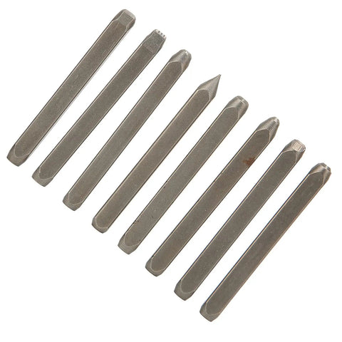 Metal Stamping Kit For Jewelry And Everyday Crafts, 6mm engraving tool with slick patterns for custom gifts, top view of kit pieces