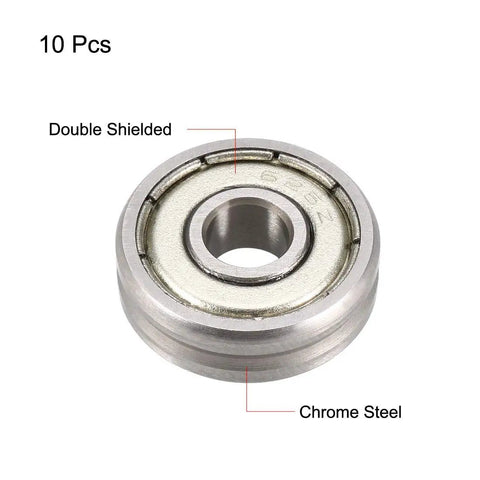 Heavy Duty Deep V Groove Guide Ball Bearings 5mm X 16mm X 5mm Double Metal Shielded Gcr15 Alloy Steel Precision Parts with chrome steel.