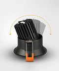 iumLeap Recessed Lighting Housing Trim Kits balcony downlight fixture showing adjustable heat sink design in black