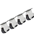 Hella Durable Four Pack Leveling Casters Featuring Retractable Workbench Wheels And Height Adjustable Rubber Feet for garage setup.