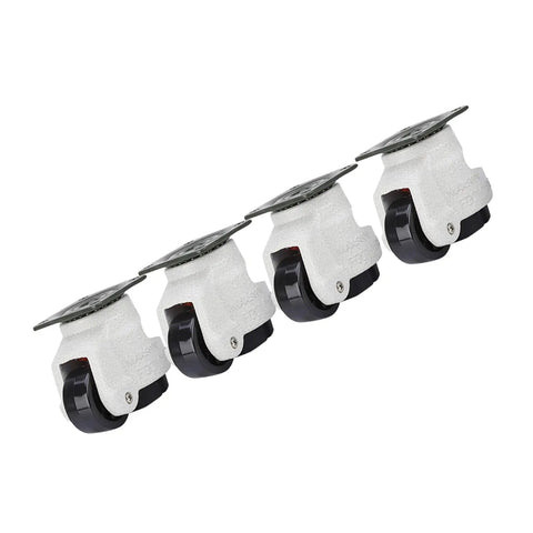 Hella Durable Four Pack Leveling Casters Featuring Retractable Workbench Wheels And Height Adjustable Rubber Feet for garage setup.