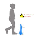 Collapsible Traffic Cones Four Pack Orange Safety Cones with Reflective Collars Portable Foldable Road Cones compared to human size