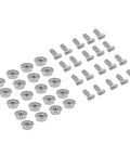 Set of 20 M6 stainless steel screws and flange nuts, 304 grade, serrated for greenhouse projects to prevent loosening and vibration.