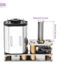 12V Micro DC Gearbox Motor With 1 To 298 Reduction, 20 RPM, metal body, 3mm shaft, 10mm output, size details shown