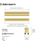 Dimensions and components of Adjustable Gold Cabinet Pulls 10 Pack For Kitchen Cabinets And Furniture Renovations, 1 To 4 Inch Hole Spacing.