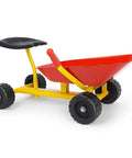 Kids Ride On Sand Dumper Outdoor Sandbox Toy With Ergonomic Handle And Four Wheels Built Tough Metal Wheelbarrow Style Digging Tool