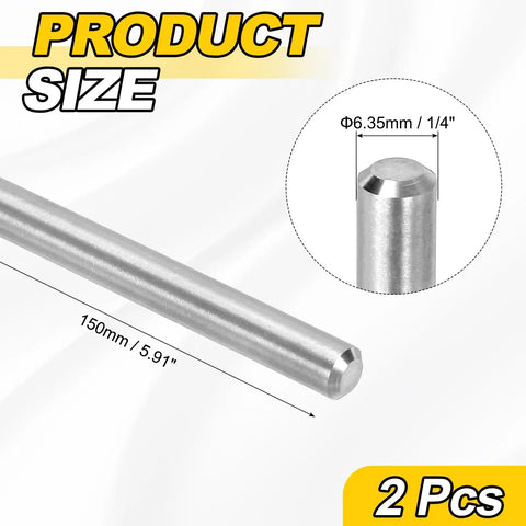 Two Pack 1/4 Inch By 150mm Linear Motion Rods Stainless Steel 304 Shaft Guide For 3D Printer CNC Projects And DIY Craft Tools, 2 pcs