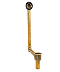 Heavy Duty 17 Gauge Brass Bathtub Drain Assembly Featuring A Tip Toe Drain Closure And Smooth Oil Rubbed Bronze Trim For A Knockout Bathroom Refresh And No Sweat Maintenance, showing brass piping.