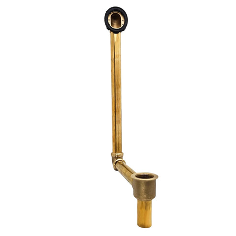Heavy Duty 17 Gauge Brass Bathtub Drain Assembly Featuring A Tip Toe Drain Closure And Smooth Oil Rubbed Bronze Trim For A Knockout Bathroom Refresh And No Sweat Maintenance, showing brass piping.